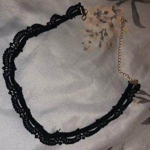 Thin Black Lace Ribbon Choker!